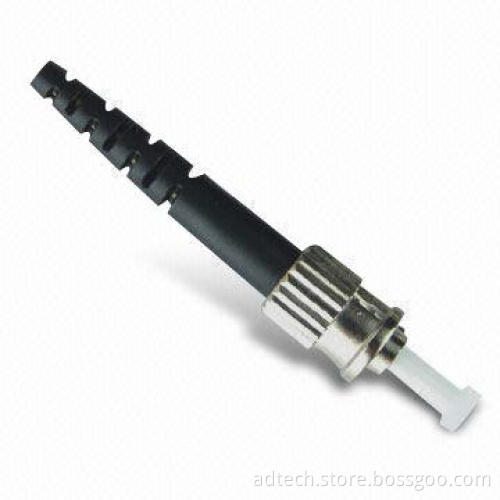 Fiber optical connectors ST in simplex, SM, 9/125um, 3.0mm boot